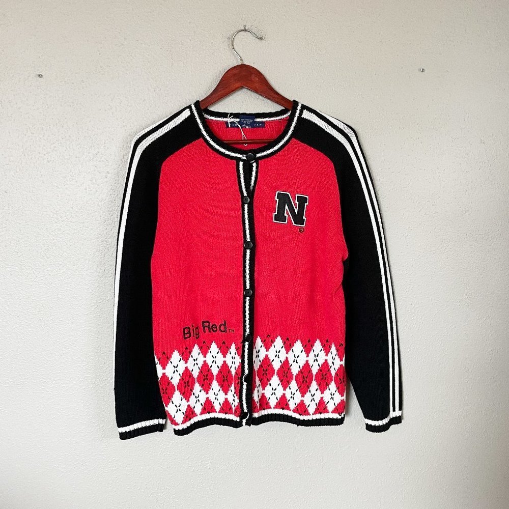 Birch Bros. Red & Black Button Up Nebraska Huskers Cardigan